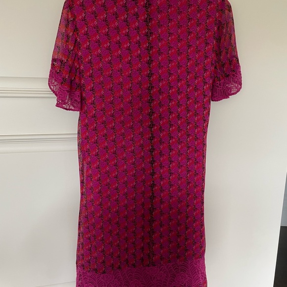 Anna Sui Vibrant Pink and Purple Midi Dress - Picture 3 of 3